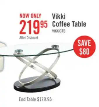 The Brick Vikki 48 Modern Oval Glass Top Coffee Table - Glass with Metal Base offer