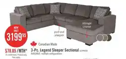 The Brick Legend 3-Piece Right-Facing Chenille Sleeper Sectional Sofa - Pewter offer