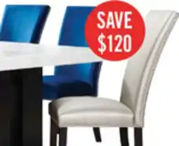 The Brick Cami 7pc Dining Set with Table & 6 Grey Chairs, Genuine Marble Top, 70W offer
