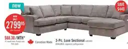 The Brick Luxe 3-Piece Right-Facing Sectional - Zaftig Dove offer