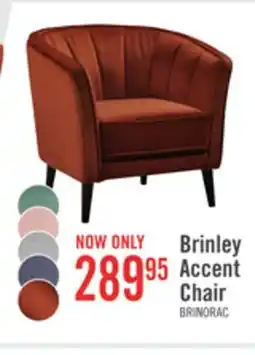 The Brick Brinley 29 Orange Velvet Fabric Accent Chair with Wood Legs offer