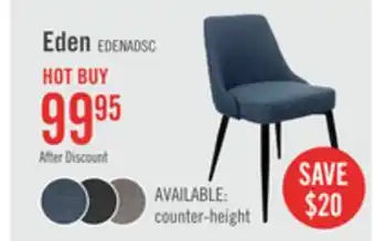The Brick Eden Dining Chair with Linen-Look Fabric, Metal - Blue offer