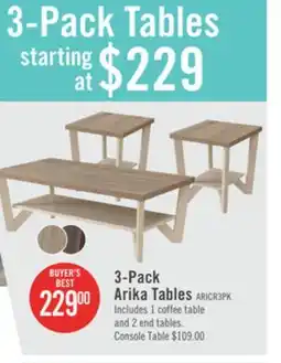 The Brick Arika 47.5 Modern 3-Pack Coffee + 2 End Tables with Shelf - Ivory offer