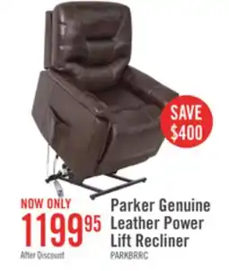The Brick Parker 36 Brown Genuine Leather 3-Position Power Lift Reclining Chair offer