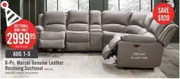 The Brick Marcel 6-Piece Genuine Leather Reclining Sectional - Grey offer