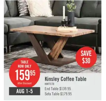 The Brick Kinsley 43.3 Modern Coffee Table - Dark Brown Wood offer