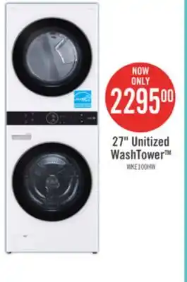 The Brick LG 5.2 Washer/7.4 Dryer Cu. Ft. Front-Load High-Efficiency Washtower - White - WKE100HWA offer