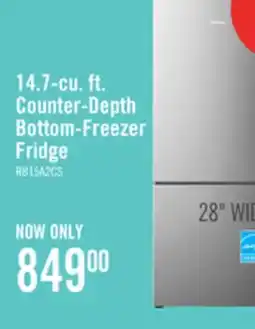 The Brick Hisense 27.7 14.7 Cu. Ft. Bottom-Mount Refrigerator - Titanium - RB15A2CSE offer