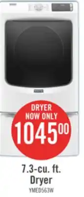 The Brick Maytag 7.3 Cu. Ft. Electric Dryer - White - Stackable - YMED5630HW offer