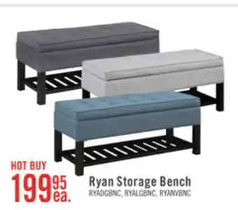 The Brick Ryan 43.5 Storage Bench with Bottom Shelf - Dark Grey offer