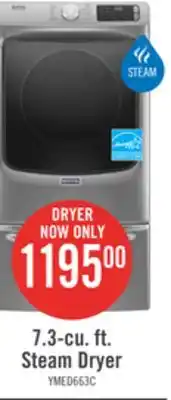 The Brick Maytag 7.3 Cu. Ft. Electric Dryer with Steam - Metallic Slate - Stackable - YMED6630HC offer