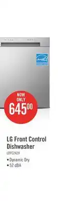 The Brick LG 24 52 dBA Built-In Front-Control Dishwasher with Dynamic Dry - Platinum Silver - LDFC2423V offer