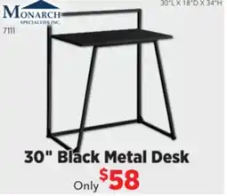 Surplus Furniture 30 Black/Metal Computer Desk offer