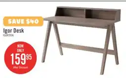 The Brick Igor 47.25 Computer Desk with 2 Cubbyholes- Taupe offer