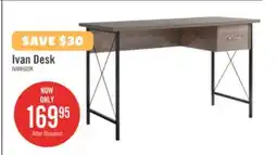The Brick Ivan 47.25 Desk with Drawer - Hazelnut offer