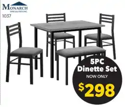 Surplus Furniture Grey/Black 5Pc Dinette with Bench offer