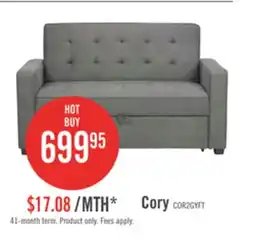 The Brick Corey 59 Grey Velvet Fabric Klik Klak Futon with Tufting offer