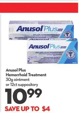 Longo's Anusol Plus Hemorrhoid Treatment offer