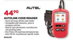 Bumper to Bumper AUTEL AUTOLINK CODE READER offer
