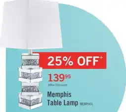 The Brick Memphis 29.9 Glam Table Lamp with Glass, Mirror and Acrylic Crystals offer