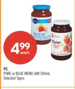 Shoppers Drug Mart PC PURE or BLUE MENU JAM offer