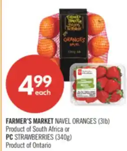 Shoppers Drug Mart FARMER'S MARKET NAVEL ORANGES (3lb) Product of South Africa or PC STRAWBERRIES (340g) offer