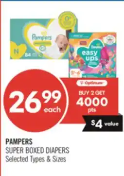 Shoppers Drug Mart PAMPERS SUPER BOXED DIAPERS offer