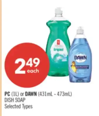 Shoppers Drug Mart PC (1L) or DAWN (431mL - 473mL) DISH SOAP offer