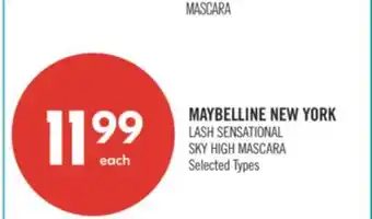 Shoppers Drug Mart MAYBELLINE NEW YORK LASH SENSATIONAL SKY HIGH MASCARA offer