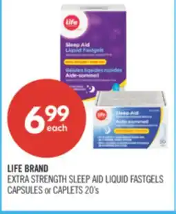 Shoppers Drug Mart LIFE BRAND EXTRA STRENGTH SLEEP AID LIQUID FASTGELS CAPSULES or CAPLETS 20's offer