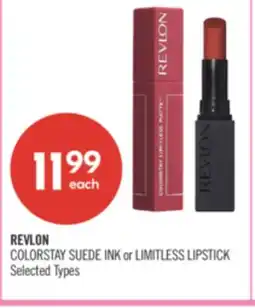 Shoppers Drug Mart REVLON COLORSTAY SUEDE INK or LIMITLESS LIPSTICK offer