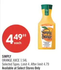 Shoppers Drug Mart SIMPLY ORANGE JUICE offer