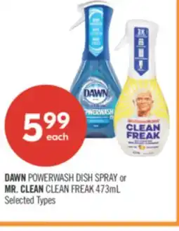 Shoppers Drug Mart DAWN POWERWASH DISH SPRAY or MR. CLEAN CLEAN FREAK offer