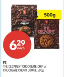 Shoppers Drug Mart PC THE DECADENT CHOCOLATE CHIP or CHOCOLATE CHUNK COOKIE offer