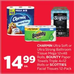 Rexall CHARMIN Ultra Soft or Ultra Strong Bathroom Tissue Mega 12 = 48 Rolls, BOUNTY Paper Towels Triple 4 = 12 Rolls or SCOTTIES Fa offer