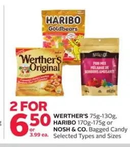 Rexall WERTHER'S 75g-130g, HARIBO 170g-175g or NOSH & CO. Bagged Candy offer