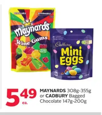Rexall MAYNARDS 308g-355g or CADBURY Bagged Chocolate 147g-200g offer