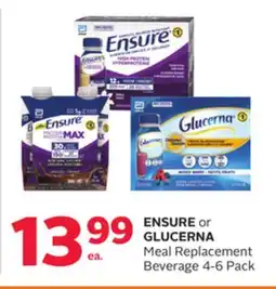 Rexall ENSURE or GLUCERNA Meal Replacement Beverage offer