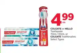 Rexall COLGATE or HELLO Toothpaste 70mL-133mL or COLGATE Toothbrushes offer