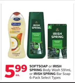 Rexall SOFTSOAP or IRISH SPRING Body Wash 591mL or IRISH SPRING Bar Soap 6-Pack offer