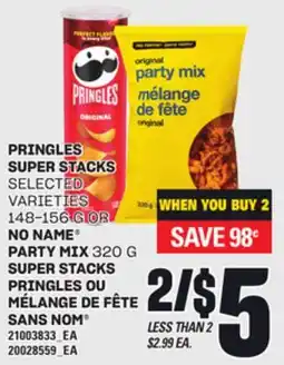 Independent City Market PRINGLES 148-156 G OU MÉLANGE DE FÊTE SANS NOM 320 G offer