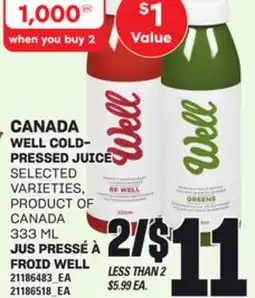 Independent City Market JUS PRESSÉ À FROID WELL, 333 ML offer