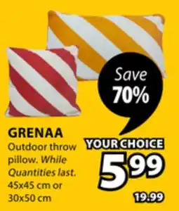 JYSK GRENAA Outdoor throw pillow offer