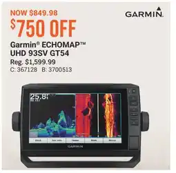 Bass Pro Garmin ECHOMAP UHD 93SV GT54 offer