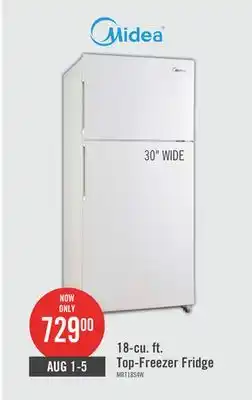 The Brick Midea 18 Cu. Ft. Top-Freezer Refrigerator - MRT18S4AWW offer