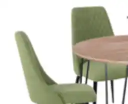 The Brick Miya 5pc Dining Set with Table & 4 Chairs, Acacia Wood, Metal, 36W Round - Moss Green offer