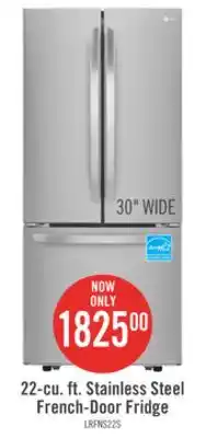 The Brick LG 30 22 Cu. Ft. French-Door Refrigerator - Smudge Proof Stainless Steel - LRFNS2200S offer