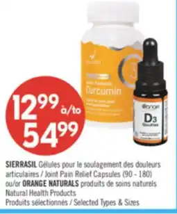 Pharmaprix SIERRASIL Joint Pain Relief Capsules (90 - 180) or ORANGE NATURALS Natural Health Products offer