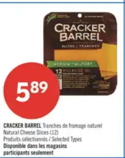 Pharmaprix CRACKER BARREL Natural Cheese Slices offer