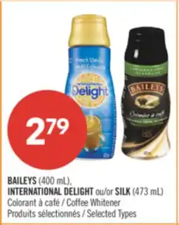 Pharmaprix BAILEYS (400 mL), INTERNATIONAL DELIGHT or SILK (473 mL) Coffee Whitener offer